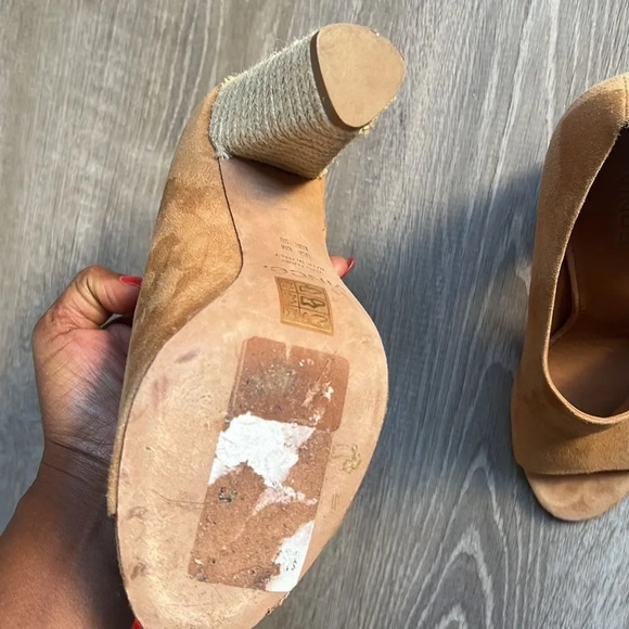 VINCE Percey Suede Espadrille Sandals In Tan - Picture 8 of 9